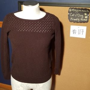 Loft chocolate brown sweater. Large. EUC